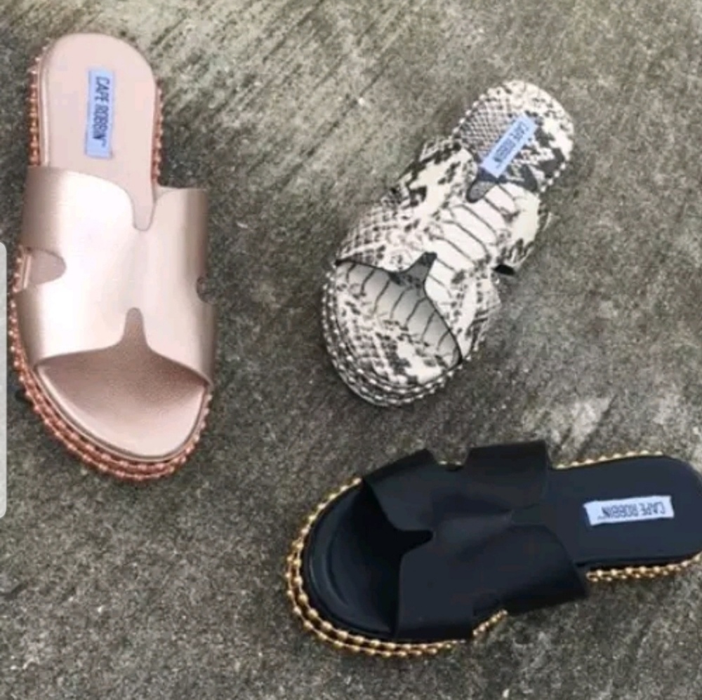 Cape Robbin RUSH Flat Slides Sandals Snake Color - Picture 2 of 8